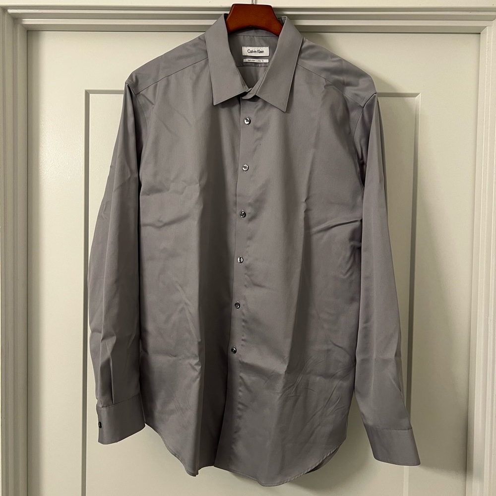 Calvin Klein Grey Dress Shirt 17 1/2 34-35